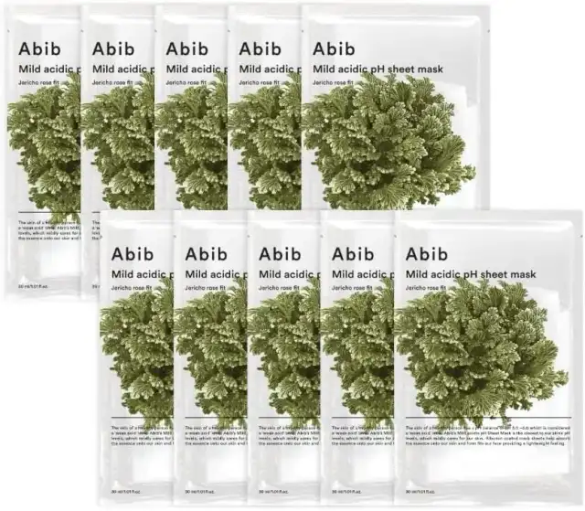 Abib 弱酸性pHシートマスク 復活草フィット30ml 10枚入り アビブ 韓国コスメ スキンケア マスク パック 敏感肌 保湿 しっとり 高保湿 栄養 (復活草フィット10枚) 詳細イメージ 1