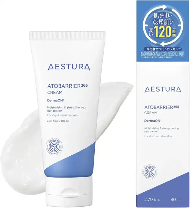 【AESTURA】アトバリア365 クリーム 80mL 敏感肌 保湿クリーム 顔 セラミド ナイトクリーム スキンケア 乳液 乾燥肌 無香料 無着色 セラミド 低刺激 ダーマコスメ 顔 韓国 べたつかない しっとり メンズ 子供 親子 赤ちゃんも使える ノンコメドジェニック ひげ剃りクリーム ボディ 詳細イメージ 1