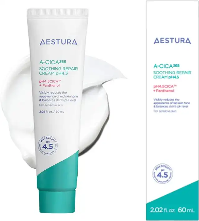 【AESTURA】 エイシカ365 スージングリペアクリームpH4.5 60mL シカクリーム 弱酸性 韓国コスメ 水分保湿 肌荒れ スキンケア ナイアシンアミド マデカッソシド CICA クリーム 毛穴ケア 敏感肌 乾燥肌 混合肌 無香料 低刺激 ダーマコスメ 詳細イメージ 1