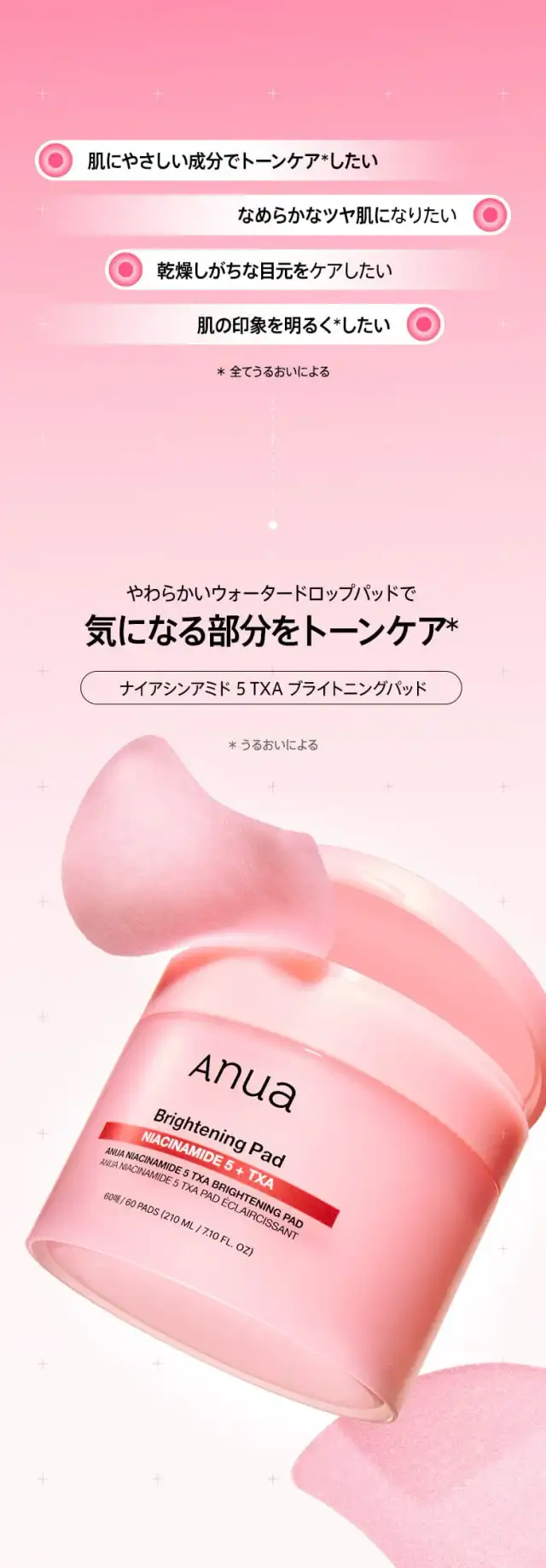 ナイアシンアミド5 TXA ブライトニングパッド（60枚入り） 詳細イメージ 1
