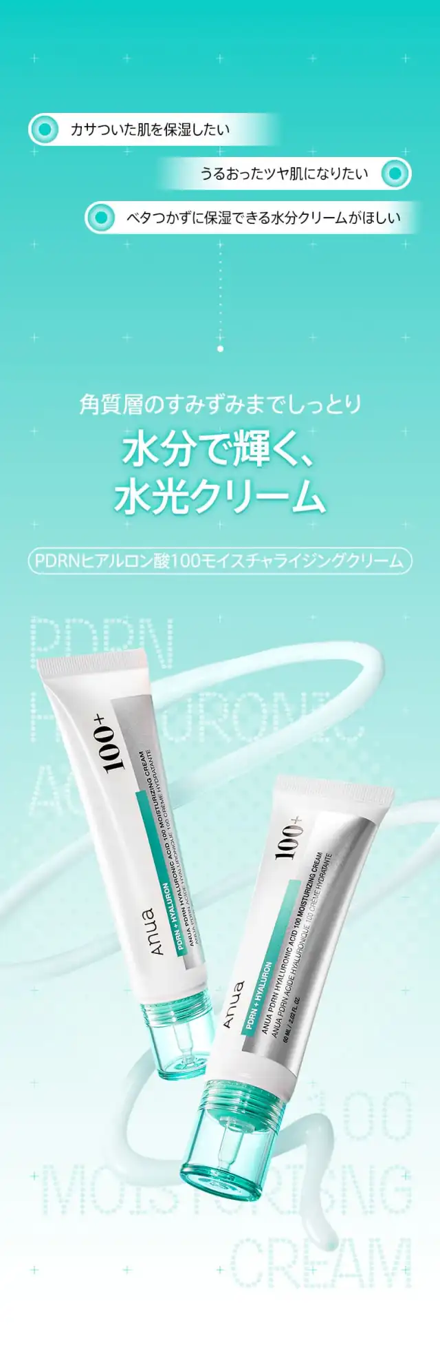 PDRNヒアルロン酸100モイスチャライジングクリーム 60ml 詳細イメージ 1