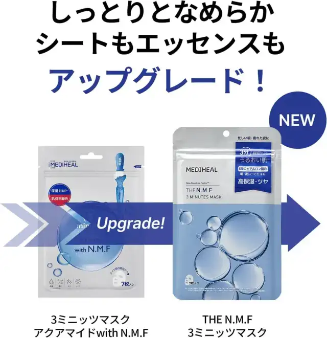 MEDIHEAL OFFICIAL(メディヒール) 3ミニッツマスク(THE N.M.F) 7枚 3 Minutes Mask 7P (1SET) 時短 しっとり 水分 保湿 ヒアルロン酸 朝のメイク スキンケア 詳細イメージ 3