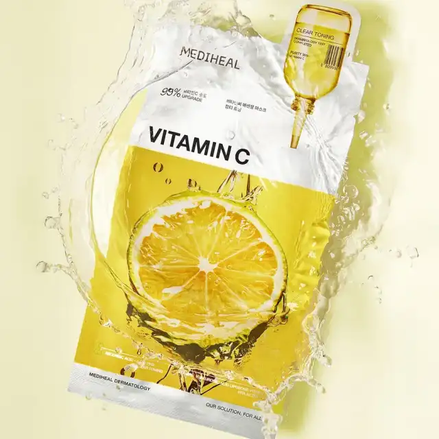 MEDIHEAL OFFICIAL(メディヒール) ビタミンCエッセンシャルマスク 10枚 Vitamin C Essential Mask 10P くすみケア 美容液たっぷり しっとり 水分 スキンケア ビタミンc パック シートマスク フェイスマスク フェイスパック 詳細イメージ 4