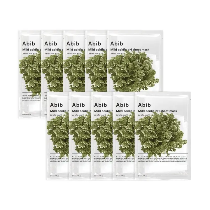 Abib 弱酸性pHシートマスク 復活草フィット30ml 10枚入り アビブ 韓国コスメ スキンケア マスク パック 敏感肌 保湿 しっとり 高保湿 栄養 (復活草フィット10枚)