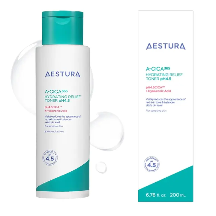 【AESTURA】 エイシカ365 ハイドレーティングリリーフトナーpH4.5 200mL 化粧水 弱酸性 韓国コスメ 保湿 CICA ナイアシンアミド マデカッソシド 乾燥肌 敏感肌 混合肌 毛穴ケア 肌荒れケア 角質ケア 無香料 無着色 低刺激