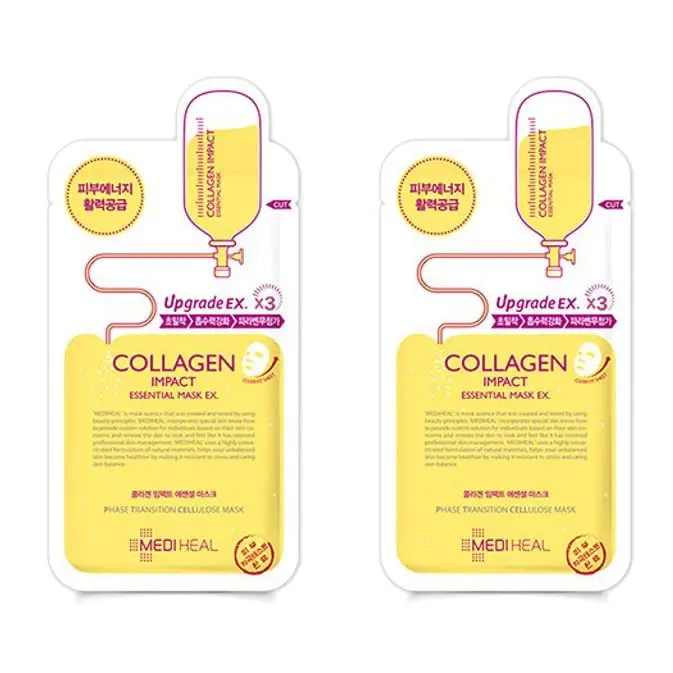 メディヒール Upgrade コラーゲンインパクト エッセンシャルマスクREX (20枚)皮膚エネルギー／活力供給. Upgrade Collagen Impact Essential Mask 20 piece.ヤマト運輸で配送.配送期間3日~4日.