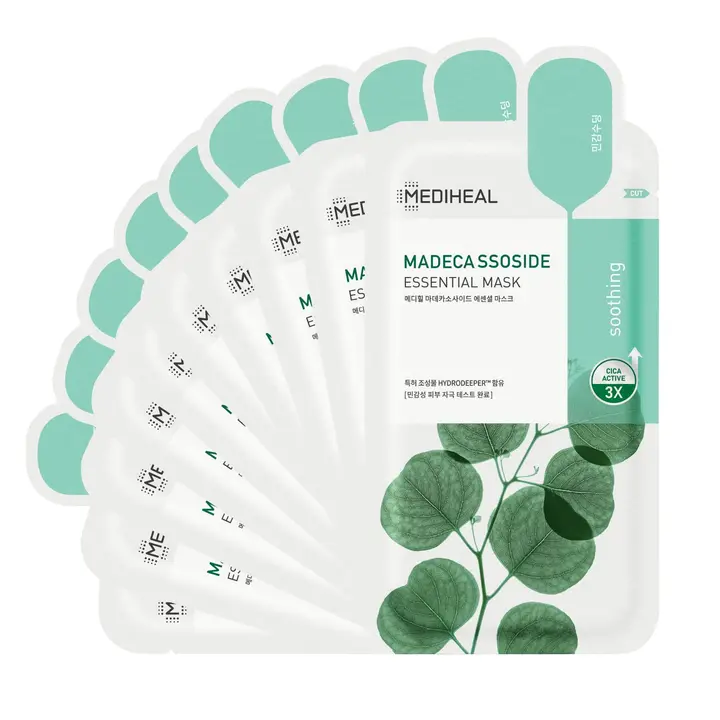 メディヒール エッセンシャルマスク(10P) / MEDIHEAL Essential Mask 10 sheets (マデカッソシド) 肌トラブル エッセンス テカ シカ