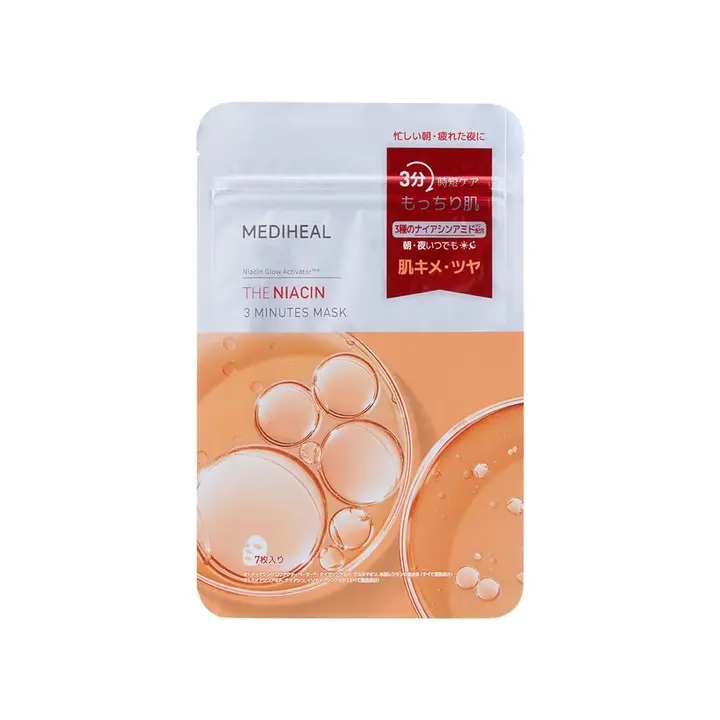 MEDIHEAL OFFICIAL(メディヒール) THE 3ミニッツマスク(ナイアシン) 7枚 THE 3 Minutes Mask (Niacin) 7P ツヤ 保湿 韓国 パック スキンケア しっとり (1SET) ??????