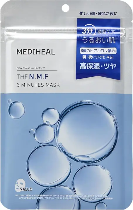 MEDIHEAL OFFICIAL(メディヒール) 3ミニッツマスク(THE N.M.F) 7枚 3 Minutes Mask 7P (1SET) 時短 しっとり 水分 保湿 ヒアルロン酸 朝のメイク スキンケア