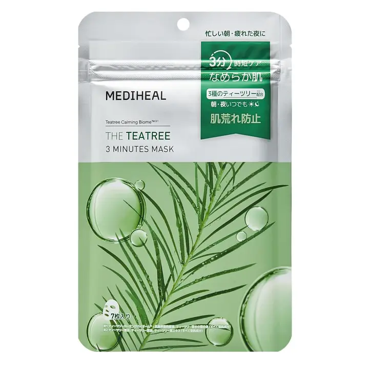 MEDIHEAL OFFICIAL(メディヒール) 3ミニッツマスク(THE ティーツリー) 7枚 3 Minutes Mask (THE Teatree) 7P (1SET) 時短 肌荒れケア 保湿 朝のメイク スキンケア